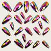 Iridescent 3D Multi-faceted Round Toe Metal Nail Set - European American Fashion