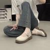 Classic Women Mary Jane Basic Slip On Flat Mid Heels Round Toe Shoes for Women Solid Leather Women Pumps Casual Shoes