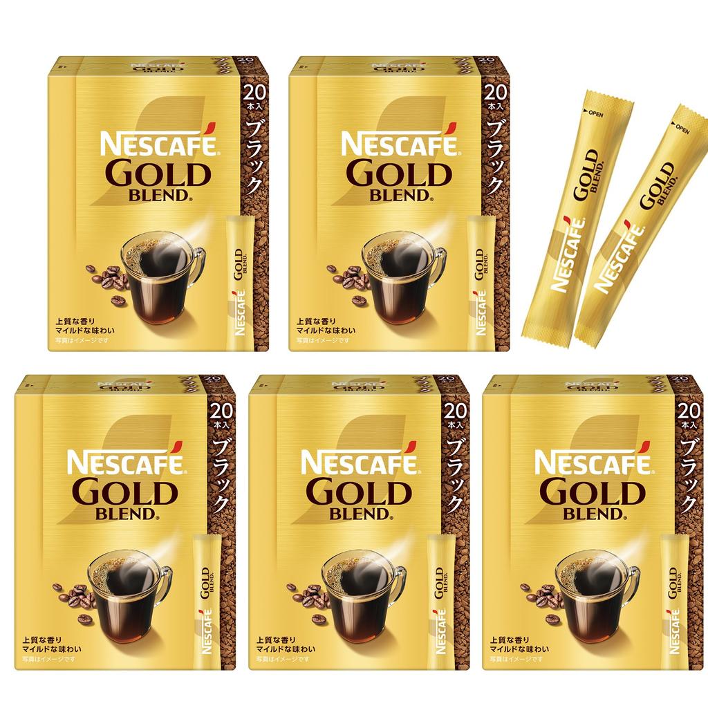 Nescafé Gold Blend Sticks, Black, 100 packs, box, regular soluble coffee, individually wrapped