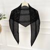 Versatile hollow knitted triangle scarf shawl spring and summer four seasons outer shawl scarf multi-purpose fart curtain waist scarf