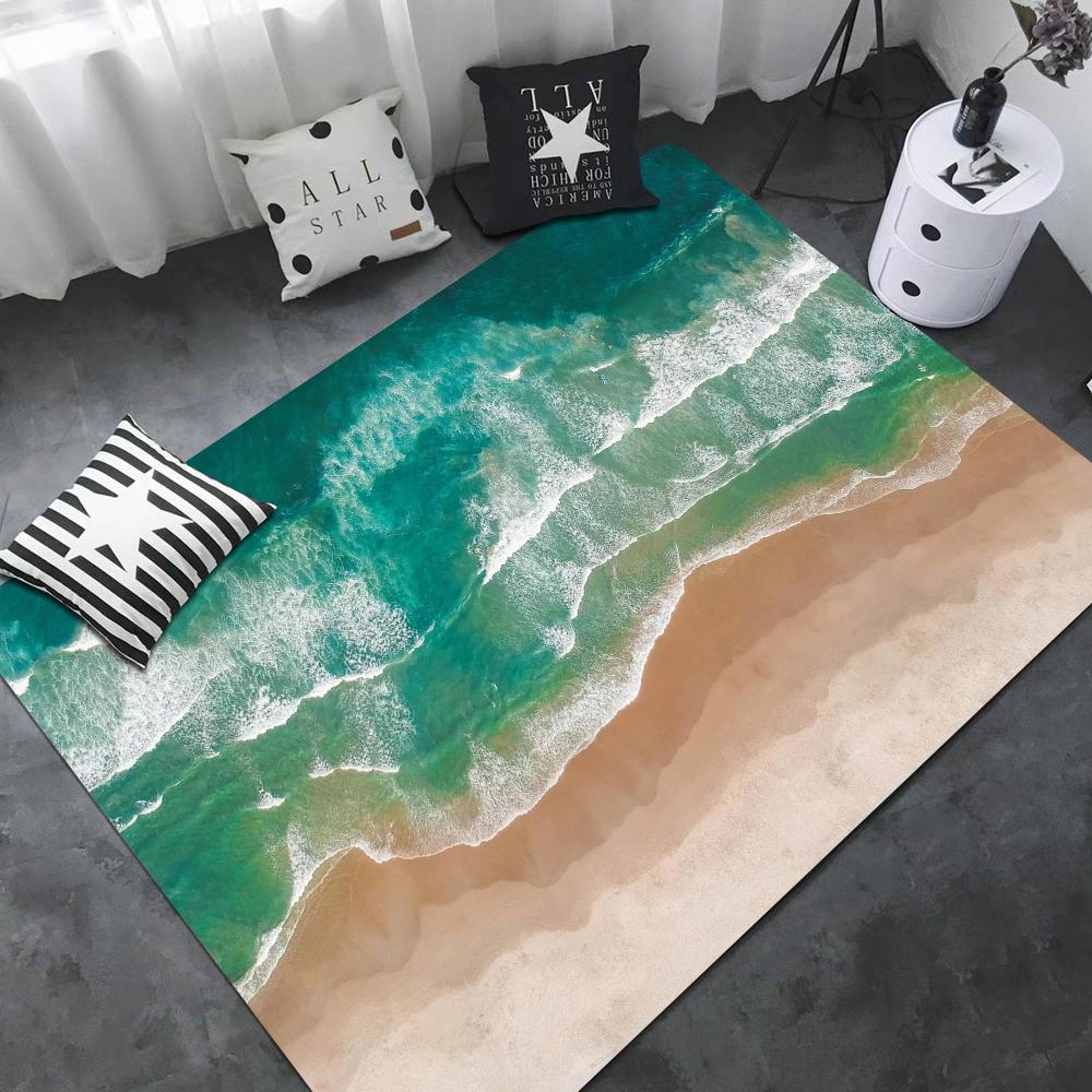 Large Waves Beach Floor Mat Nordic Style Home Doormat Bathroom-Toilet Mats Bedroom Hotel Decor Mat