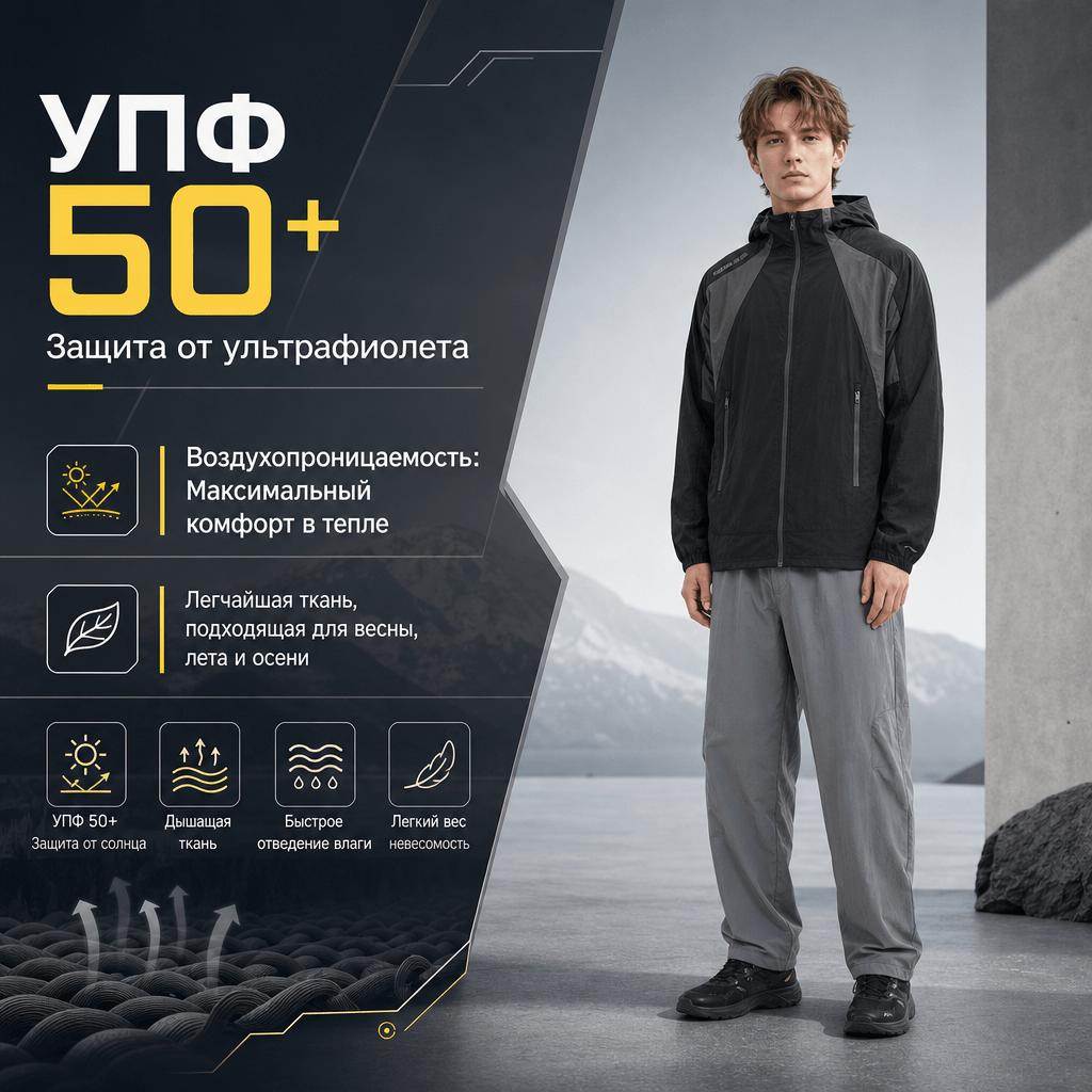 Li Ning Outdoor CF Color Block UPF 50+ Water-Resistant Ice Feel Comfortable Sun Protection Jacket Unisex Jackets Black AFDW213-3