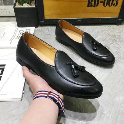 Męskie buty wiosna i lato nowe casualowe skórzane buty moda frędzle małe skórzane buty wersja koreańska trend buty skórzane wsuwane