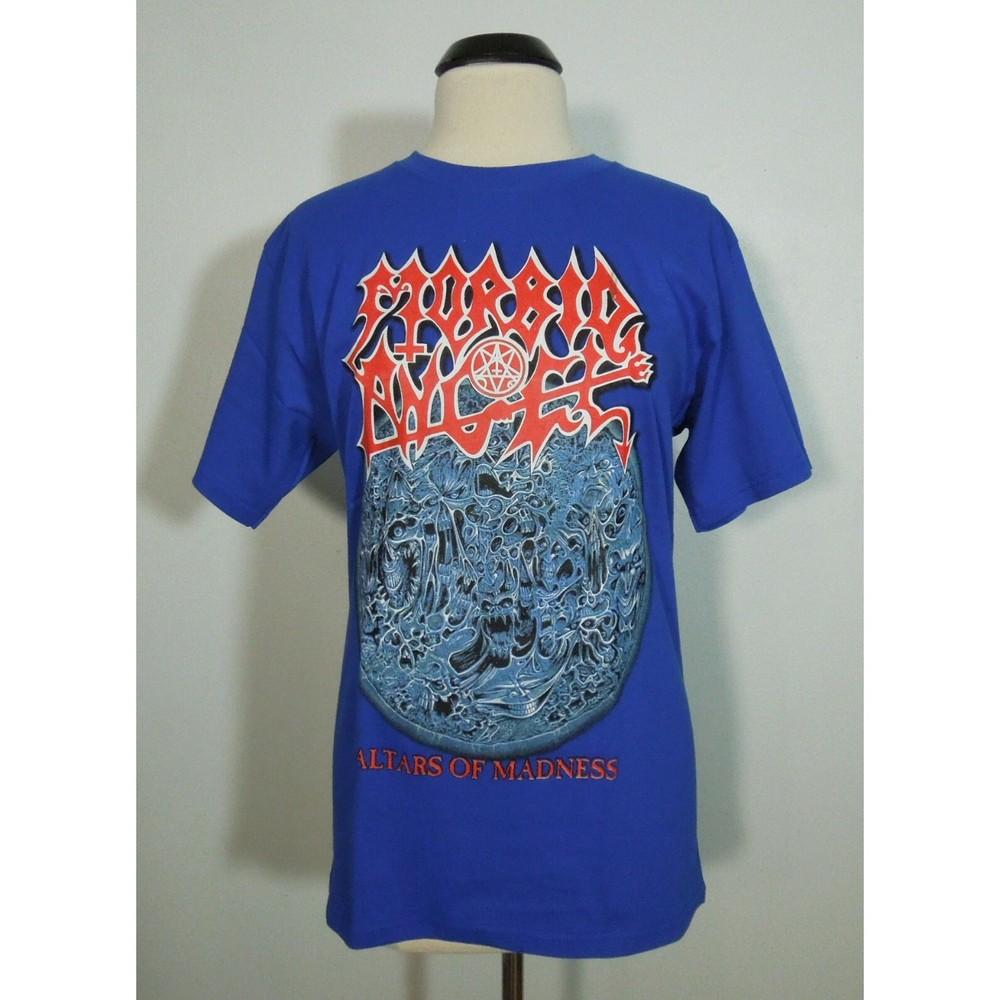 MORBID ANGEL Altars Of Madness S SMALL T-Shirt BLUE Band Logo Unisex T-Shirt XXL