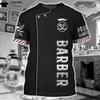 T-shirt tendance pour homme, impression 3D, haut à manches courtes, vêtements de travail de barbier, t-shirt surdimensionné, vêtements de barbier pour hommes