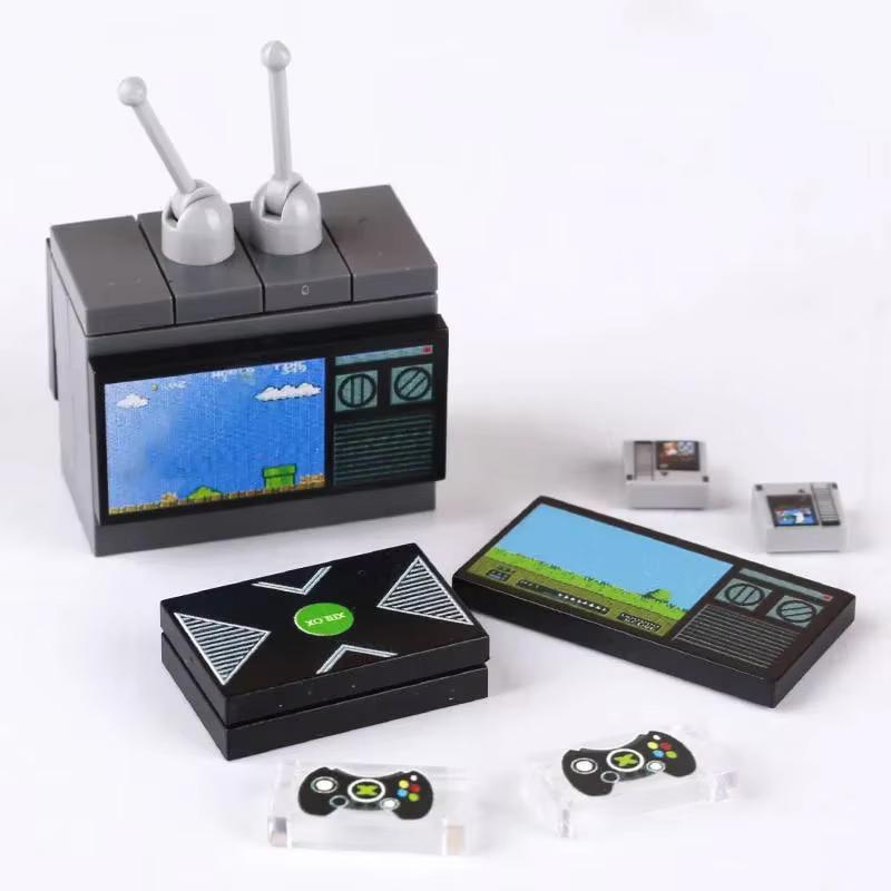 Accesorii Imprimate Oras Blocuri de Constructie Controller Calculator Monitor Tastatura Tablou de Bord Telefon Mobil Radio Mini Caramizi Jucarii pentru Copii