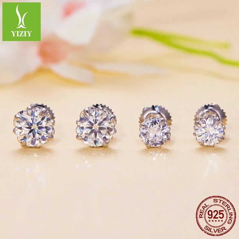 One Carat Sparkling Moissanite Stud Earrings, Exquisite Luxury S925 Silver Moissanite Earrings.
