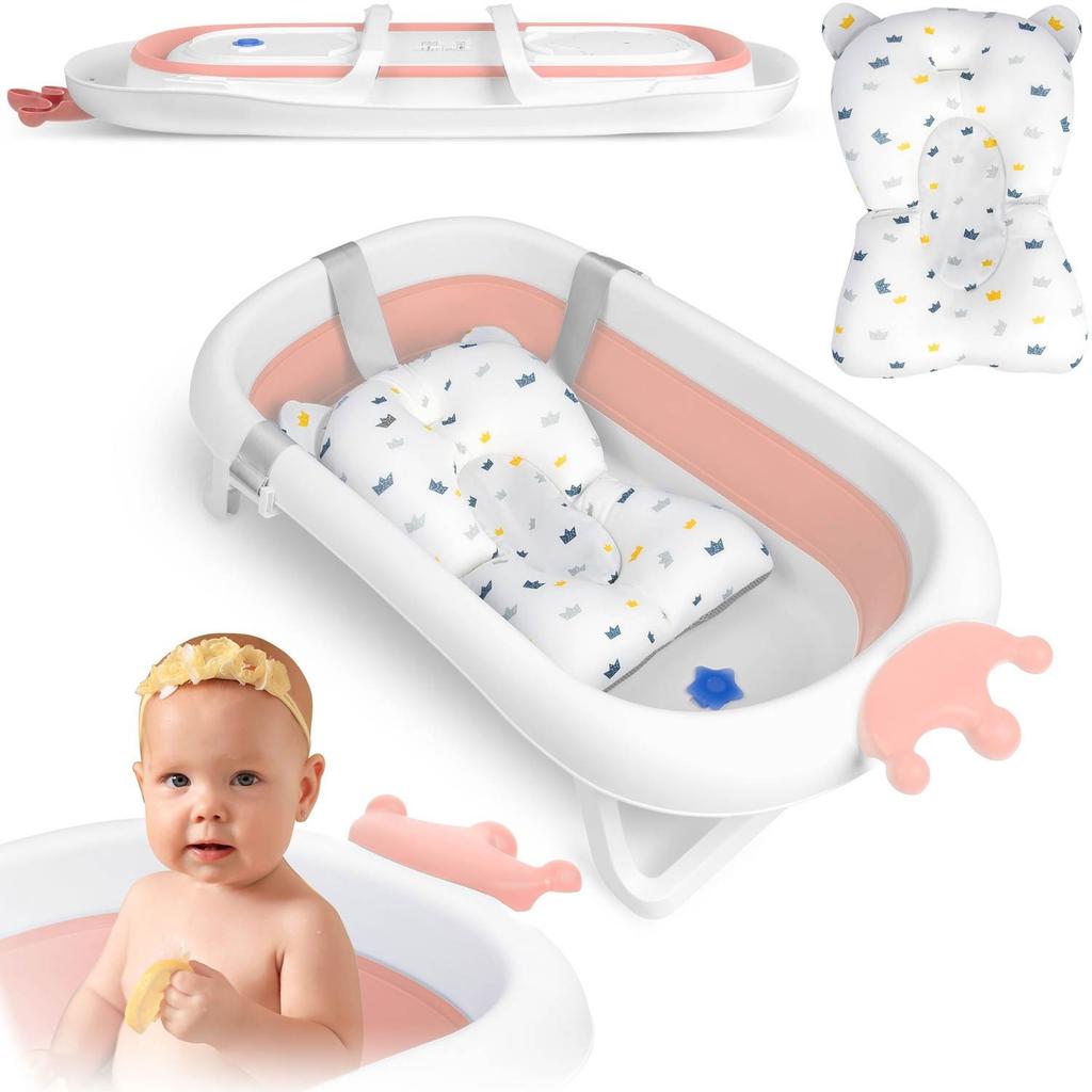 Baby Bathtub with Pillow RK-280 White and Pink