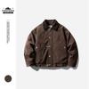 CROWD CITY Men's American Retro Loose Cotton Suede Lapel Winter Workwear Jacket Y608