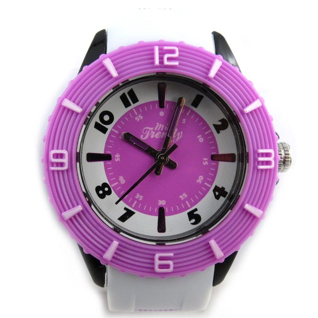 Les Trésors De Lily [N2381] - Montre fille 'Trendy' violet blanc