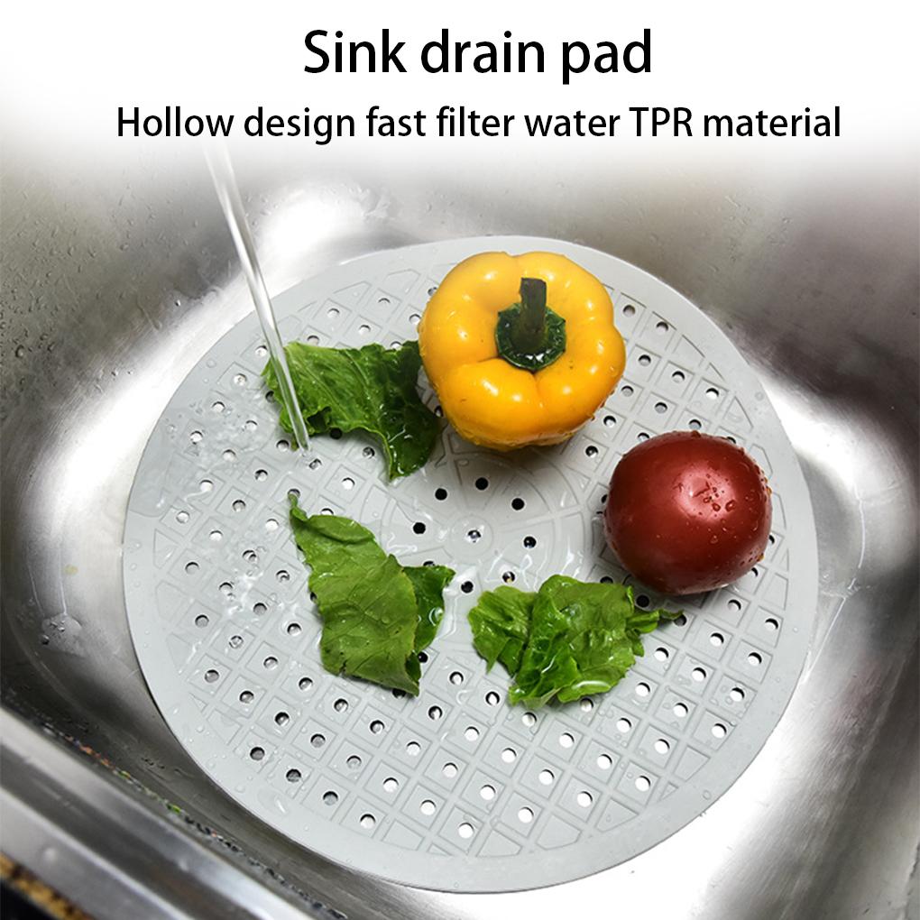 Kitchen Rubber Sink Drain Mat Heat Resistant Home Table Dish Protector Tableware Food Residue Drainer Hollow Pad Supplies