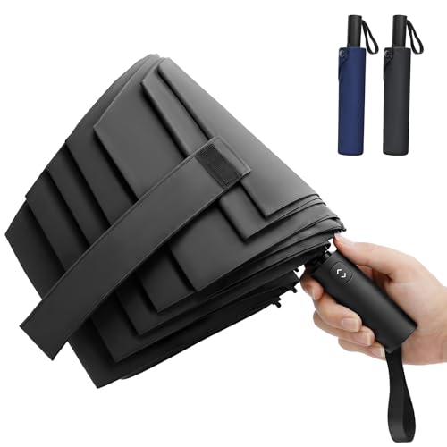 E-SHEEP Folding Umbrella Shape Memory 3-Second Wind Resistance Level 6 8 Ribs One-Touch Automatic Open Close Mens Large Size Surface 105cm
