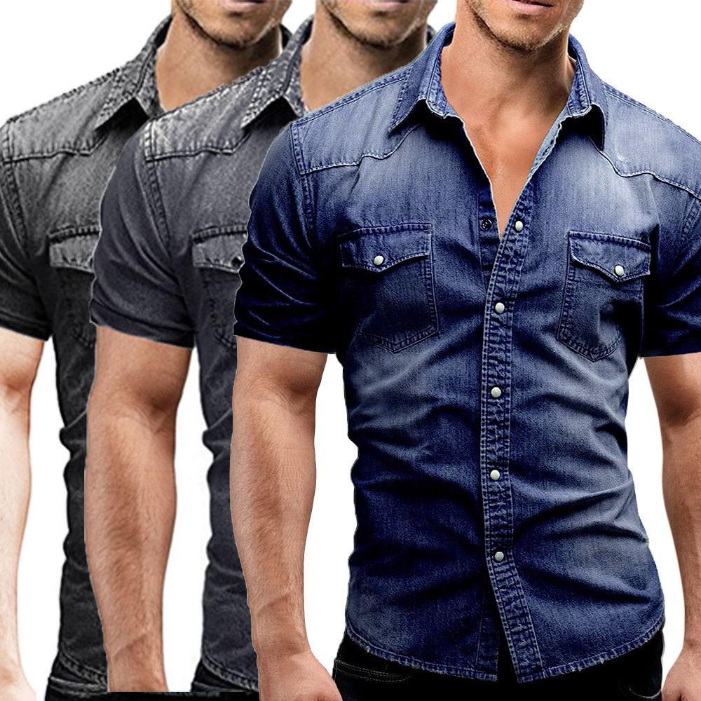 

Ramidos Men s Casual Slim Fit Button Shirt With Pocket Short Sleeve Tops Blouse