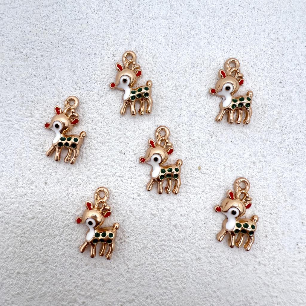 20 new high-quality zinc alloy Christmas reindeer pendants, suitable for DIY jewelry making - perfect accessories for earr