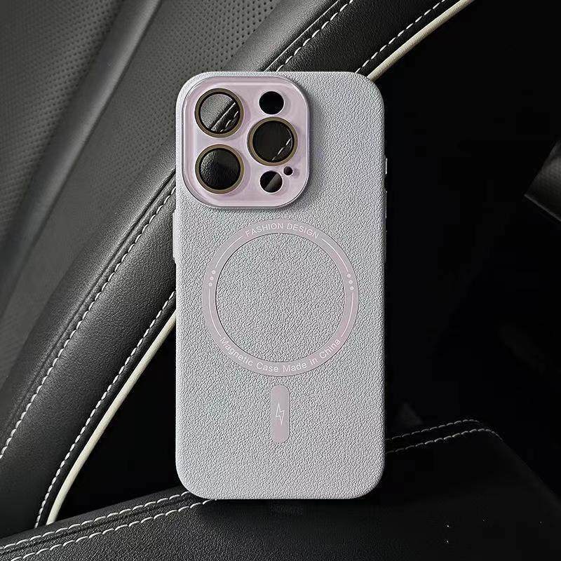 

Узор из кожи личи, подходящий для чехла для мобильного телефона Apple 15 IPhone 14promax Магнитный 13 Кристальная линза Полностью закрывающий Противоударный Apple 11Promax