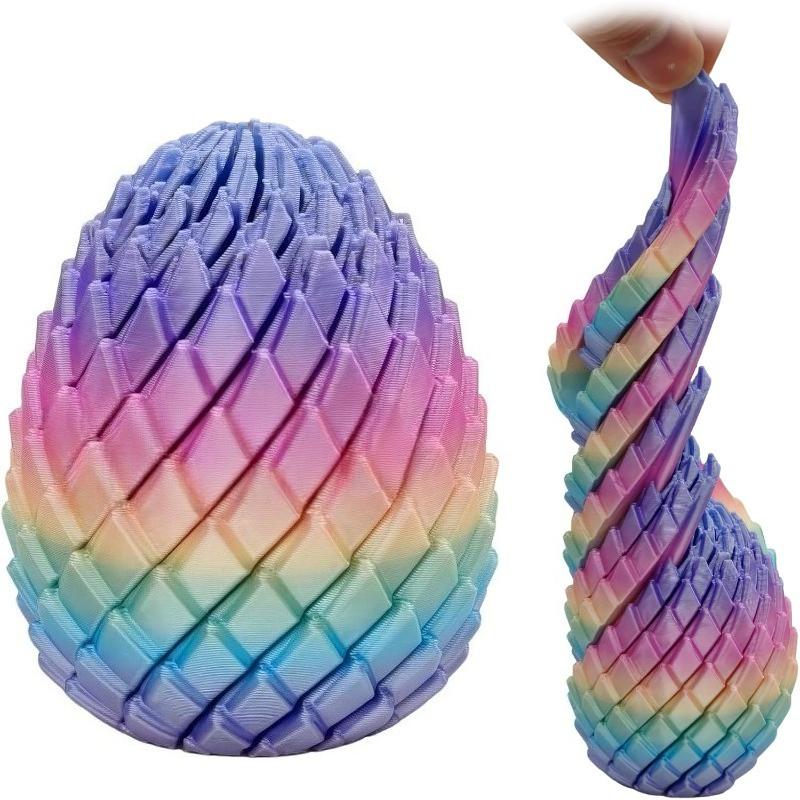 Twisty Fidget Egg, 3D Printed Slippery Egg Fidget, Easter Dragon Eggs, Easter Basket Stuffers Essentials,Stress Relief Desk Fidget Toy for Adults