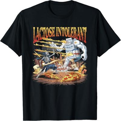 CHDHEVEGOD Lactose Intolerant Tshirt Men Women Tummy Funny Meme Sarcasm T-Shirt
