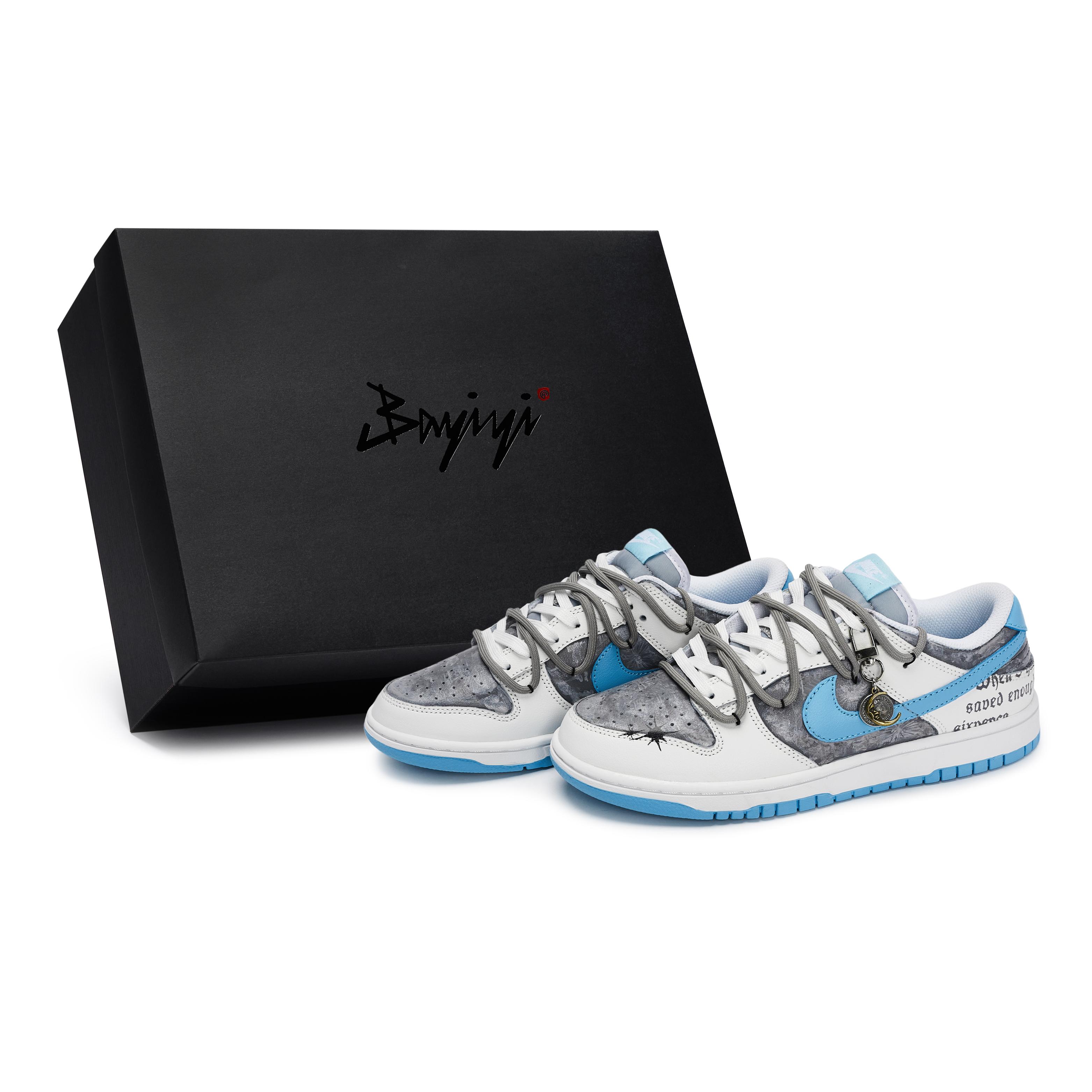 

Nike Dunk Skateboard Shoes Men s Low Top White/Blue/Gray HF5441-001(Team80-S-BOX) 41