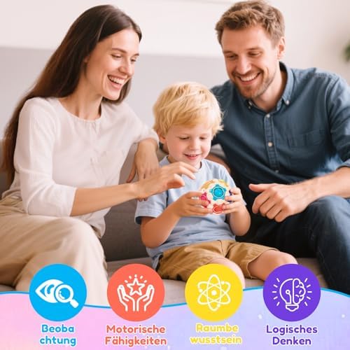 Cofvetia 2 Pack Rainbow Magic Puzzle Ball, Rotating Fidget Toy for Kids & Adults, Stress Relief & Brain Teaser, Logic Skill Training, Birthday Gift