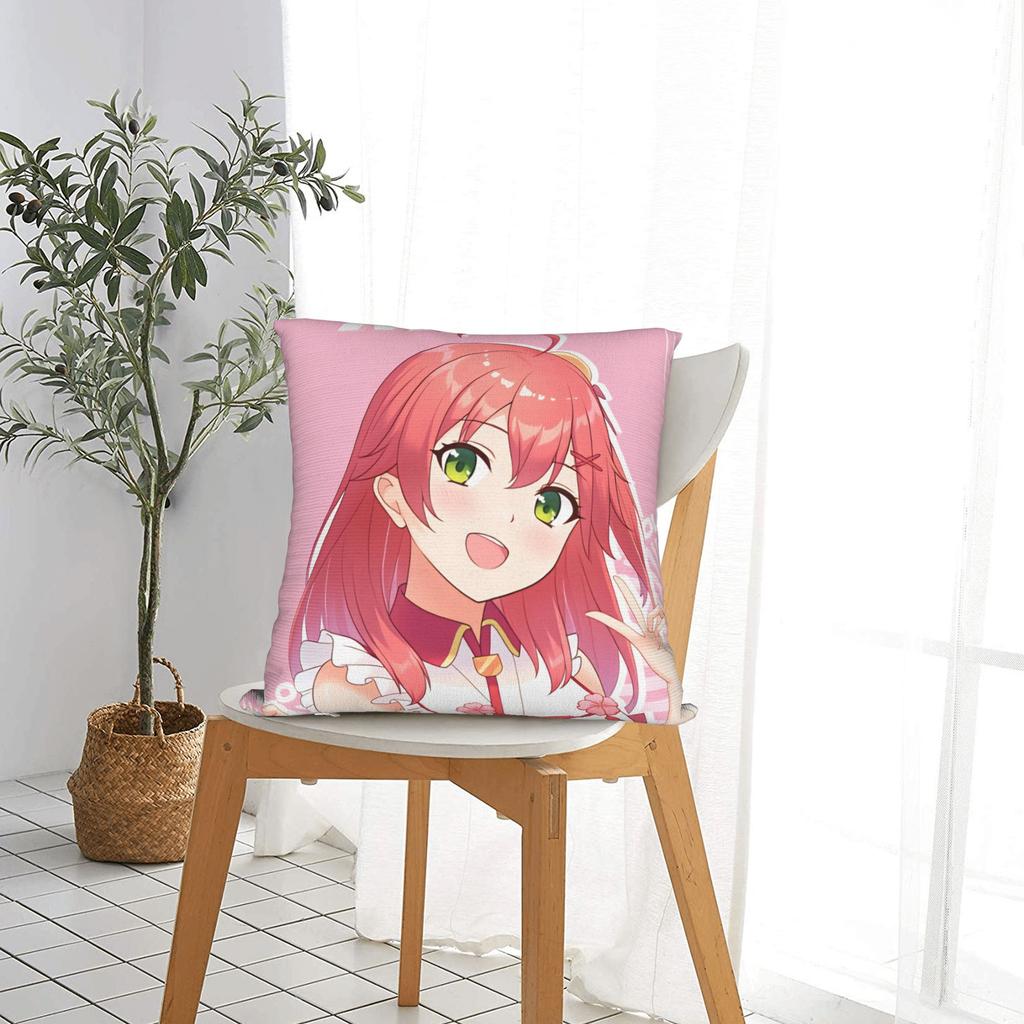 Hot Girl Kawaii Sakura Miko Pillow Cover Comfy Cushion Cover Funny Pillow Case For Living Room Sofa