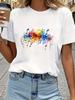 (Asian Size) Tee Top Print Sweet Lovely Style Trend Women Woman Fashion Clothing Short Sleeve T Shirt  Female Graphic T-shirts