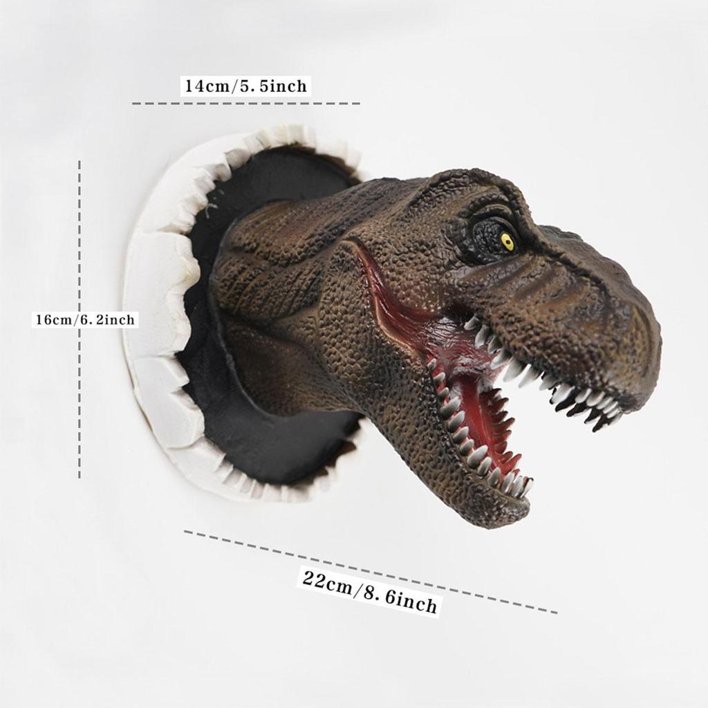 Dinosaur Head Wall Decoration Sculpture, Home Wall Art Decoration for Themed Parties, Living Rooms, Bedrooms, Corridors Sculptures, Holiday Gifts