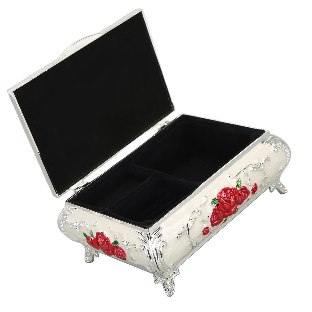 Vintage Jewelry Box Rectangular Vintage Metal Jewelry Storage Decoration Box Ladies Girls Gift