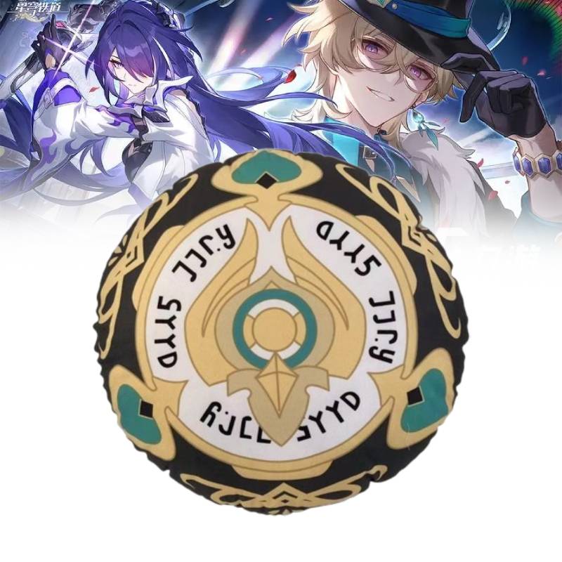 Honkai Rail Star Gold Coin Plush Throw Pillow Game Props Printing Back Cushion