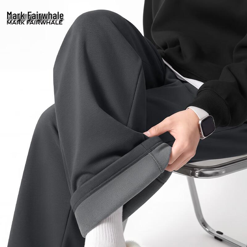 Mark Fairwhale Men's Fleece-Lined Straight-Leg Casual Trousers