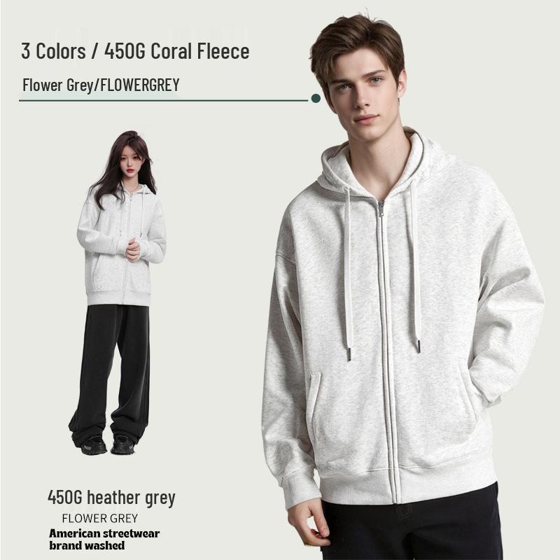 

Autumn/Winter 450G Heavyweight Velvet Men s Trendy Loose Hooded Sweatshirt - High-End Feel for Couples Double Extra Large хизер серый