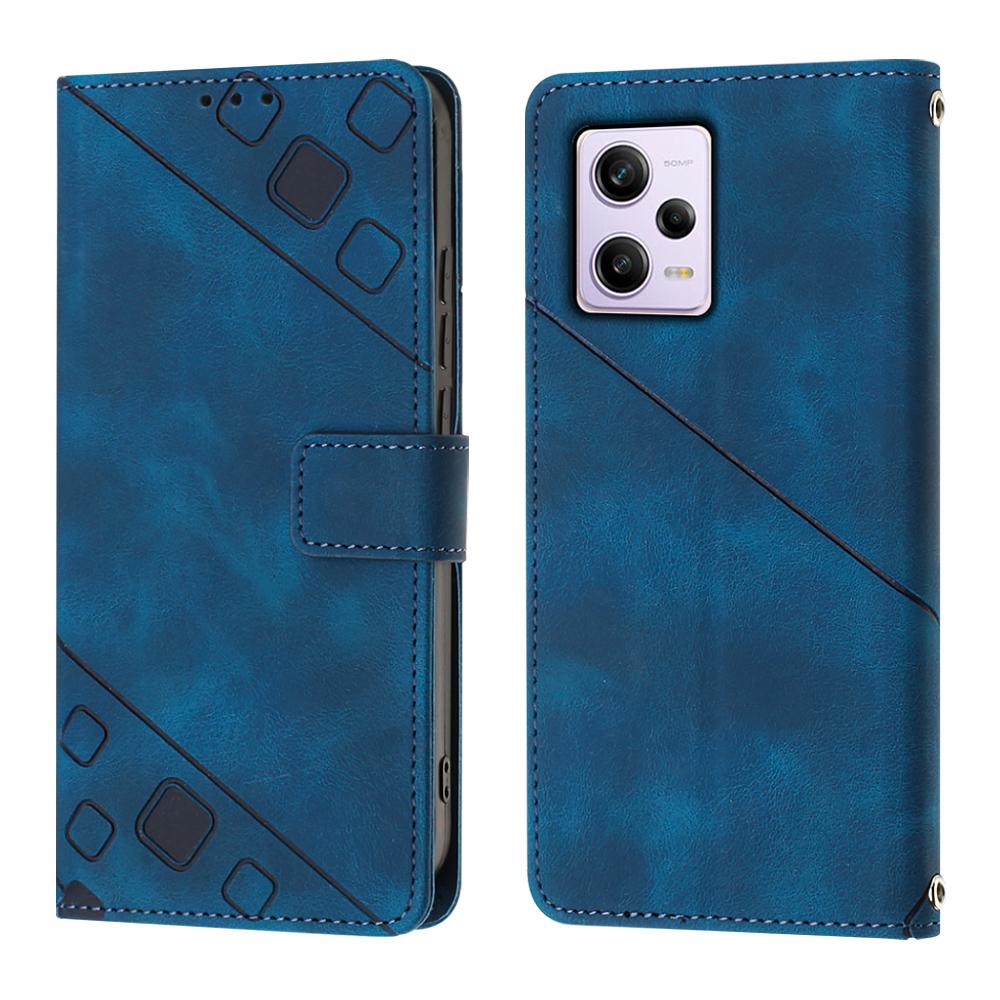 Modne etui portfelowe na telefon ze skóry PU ze wzorem geometrycznym i paskiem na nadgarstek dla serii Xiaomi. Redmi 8, Redmi 10, 11A, Redmi 12, Note 9 10 Poco X3 NFC...