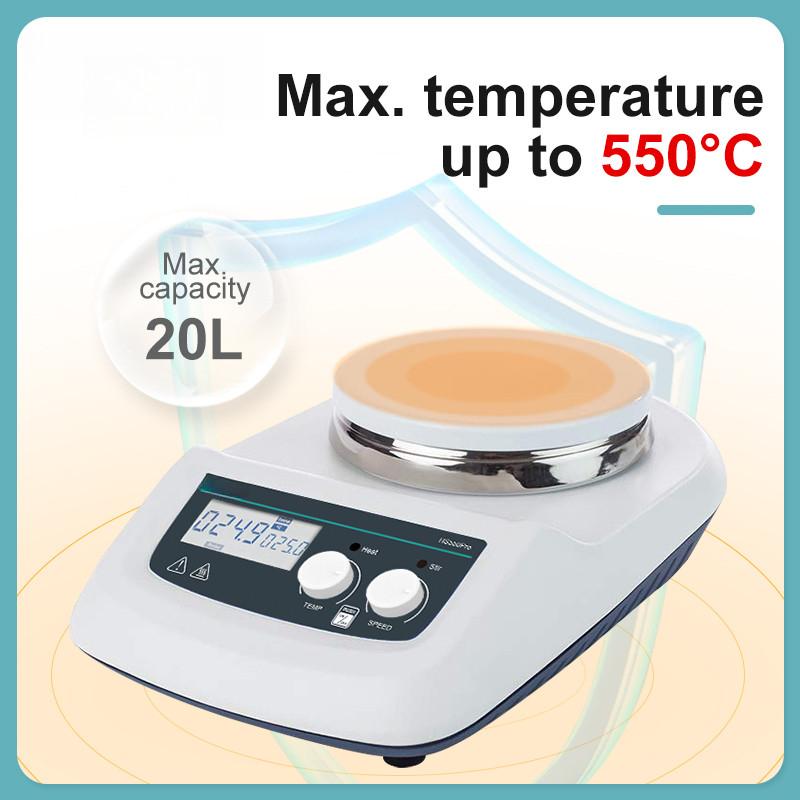 Mieszadło magnetyczne grzewcze 2L/5L/20L z wyświetlaczem cyfrowym, termostatyczne, laboratoryjne, płyta grzewcza, mieszadło magnetyczne