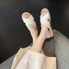 Grape mother has the same style in stock~ two versions~ holiday wind cross-woven open-toed outer wear cool slippers female summer