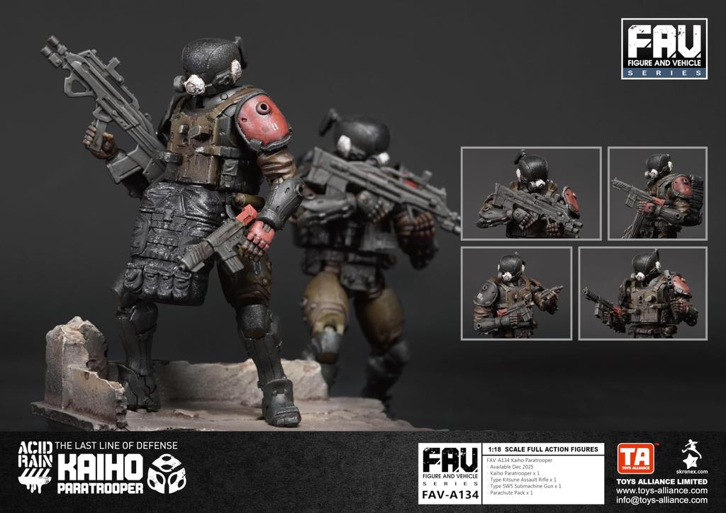 Acid Rain World FAV-A134 Kaiho Paratrooper 118 Scale Pre-painted Movable Military Figure (The Last Line of Defense) by TOYS ALLIANCE