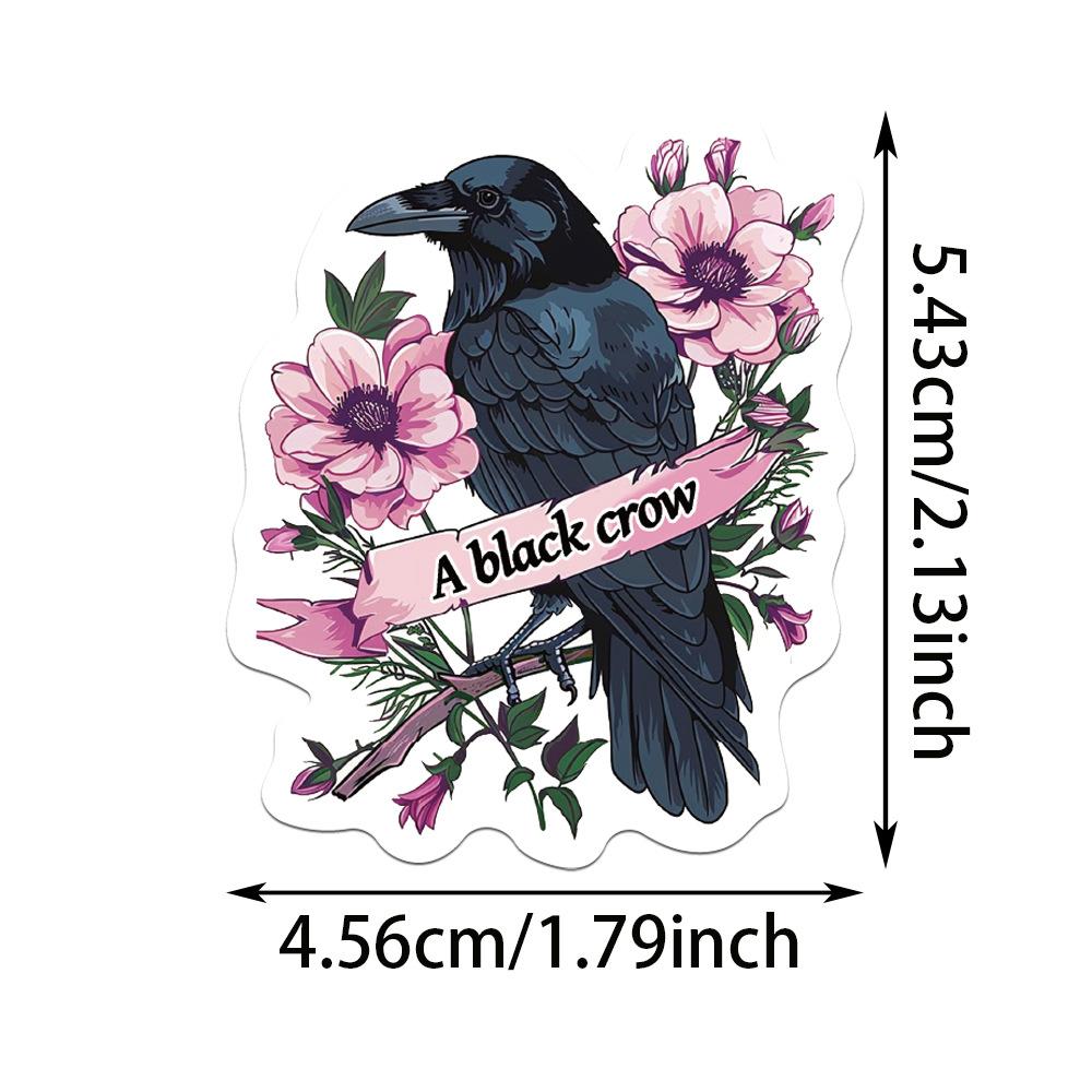 50pcs Black Crow Animal Graffiti Stickers Cartoon Decals For Phone Notebook Suitcase Funny Kids Toy