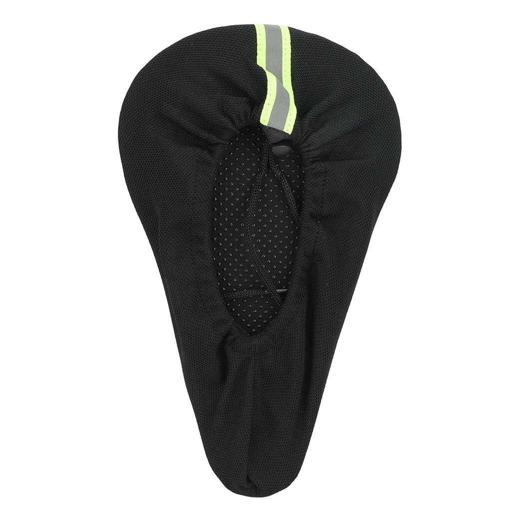 Narrow Bike Seat Cushion Thicken Silicone Breathable Soft Bike Seat Cover with Reflective Warning