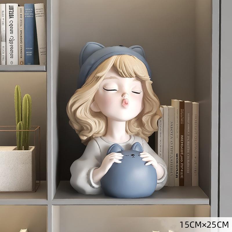 

Современная милая девушка-копилка, аксессуары для украшения комнаты, товары для домашнего декора и рукоделия, статуэтка, скульптура, подарок на день рождения