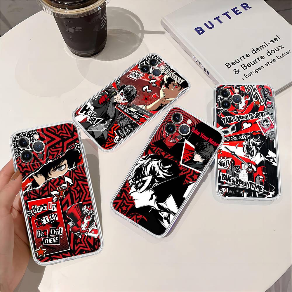Persona 5 Transparent Phone Case for iPhone 17 Air 16 Pro Max 15 14 13 12 11Plus Shockproof Cover