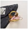 Goldene Luxus Design Damen Handtasche Mode Exquisite Abendtaschen mit Abnehmbarem Kettenriemen & Magnetverschluss Mini Umhängetasche