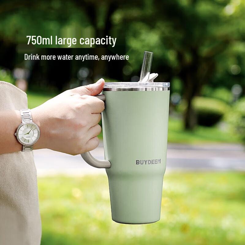 Buydeem Jumbo Straw Insulated Water Bottle