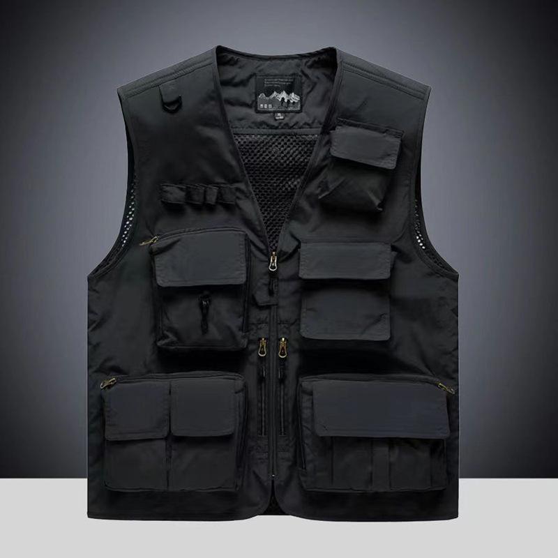 Men's Quick-Dry Multi-Pocket Vest for Fishing, Outdoor Work, Photography, and More - Plus Size Available