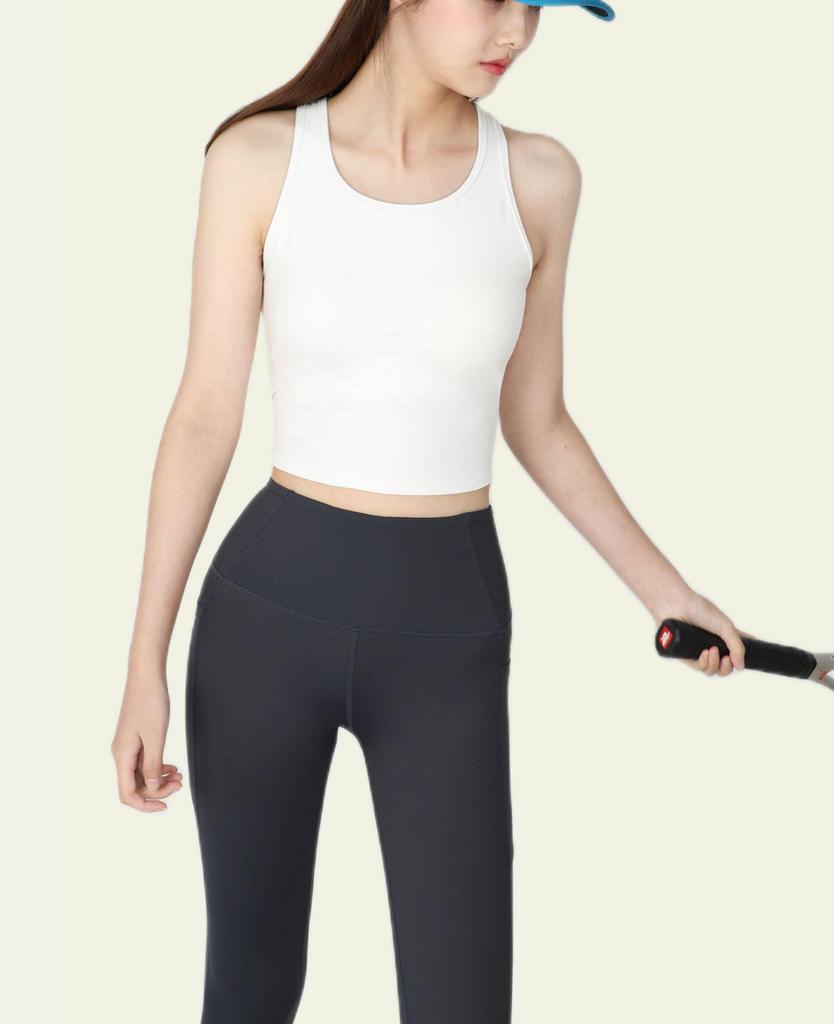 One-Piece Sports Bra with Shock-Absorbing Pads - Pilates & Fitness Vest