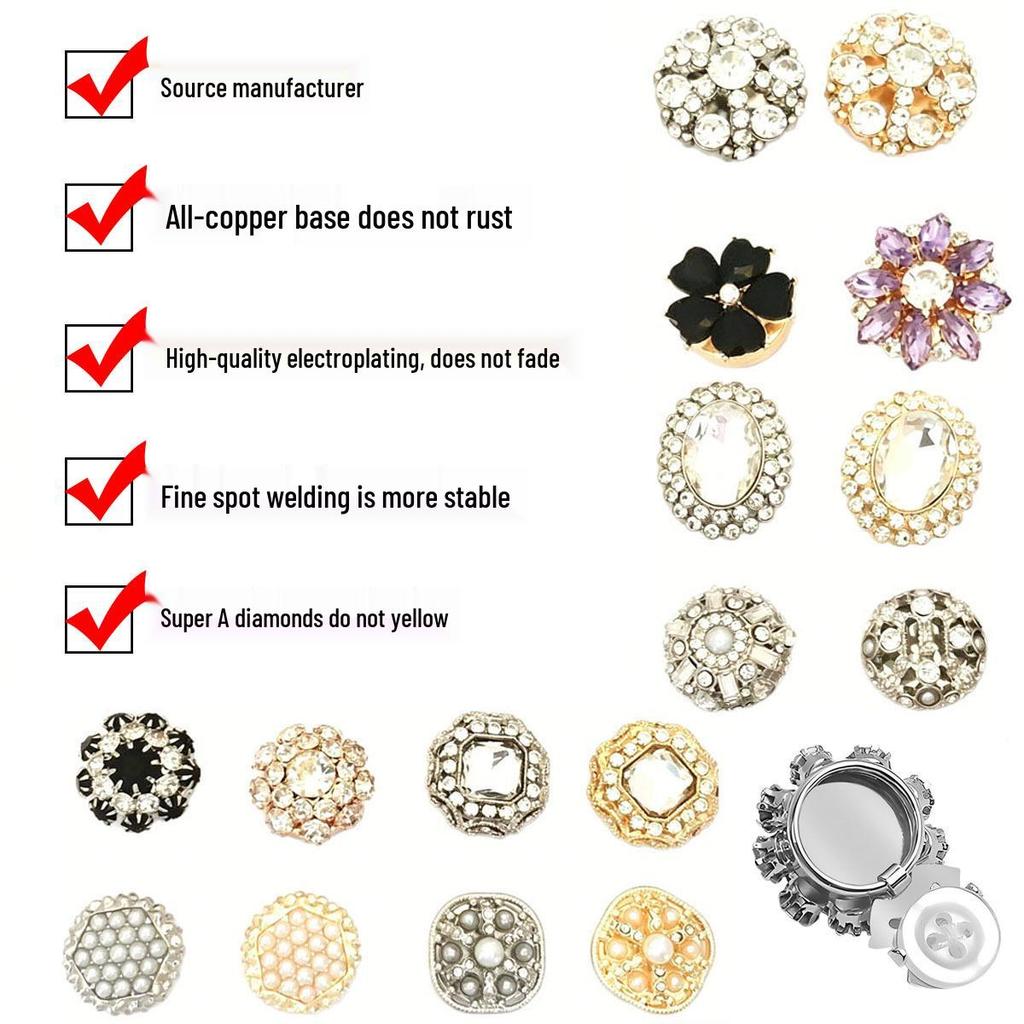 Exclusivas Abotoaduras de Pérola com Cravejamento de Diamantes: Acessórios Elegantes para Botões de Jaqueta e Camisa