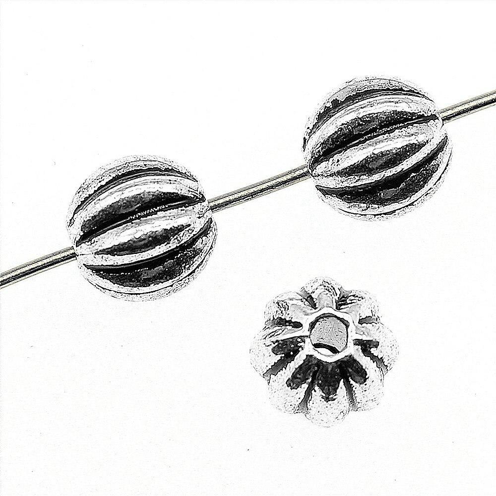 

8x8x8 мм тыквенные бусины с маленькими отверстиями, бусины-разделители, цвет антикварного серебра, металлический ремесленный бренд: WYISYWG 5 шт.