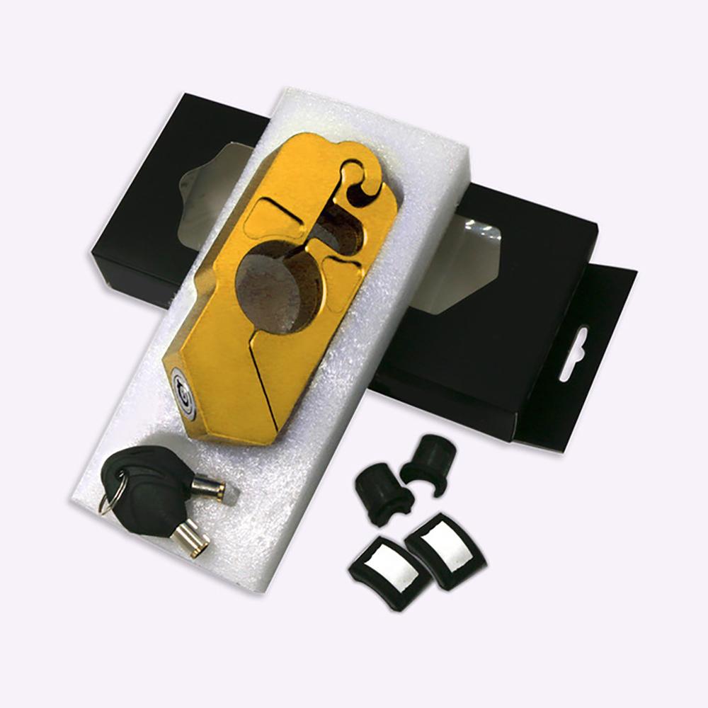 Motorcycle Universal CNC Lock Handlebar Brake Handle Solid Lock Imitating Steal Lock Pull Rod ATV Dirt Street Bikes Anti Theft