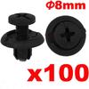 100 Pieces Fender Splash Shield Push-Type Retainer Clips - Fasteners 91512-SM4-003