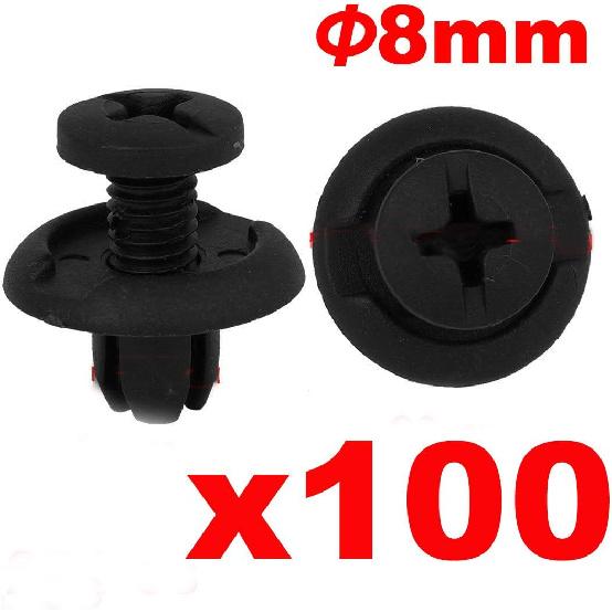 100 Pieces Fender Splash Shield Push-Type Retainer Clips - Fasteners 91512-SM4-003