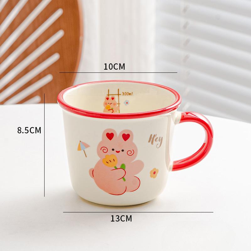 Comic Cartoon Animal Ceramic Large Capacity Breakfast Cup Household Mug Milk Cup Oatmeal Cup High Appearance