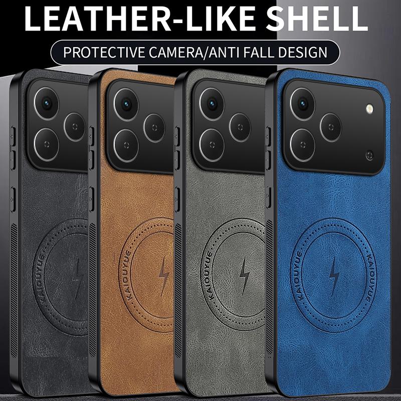 For Tecno Spark 50 4G/Tecno Spark50 4G Case Simple Stylish Magnetic Suction Luxury PU Leather Skin-friendly Anti-drop Cover