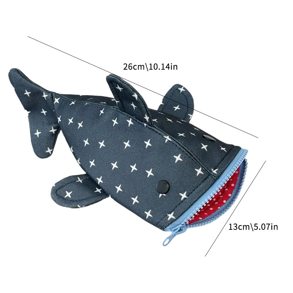 Carino e divertente Grande capacità Forma di squalo Capacità Imita Pesce Contenitore Astuccio per matite Diario Creativo Materiale Scolastico Stazion